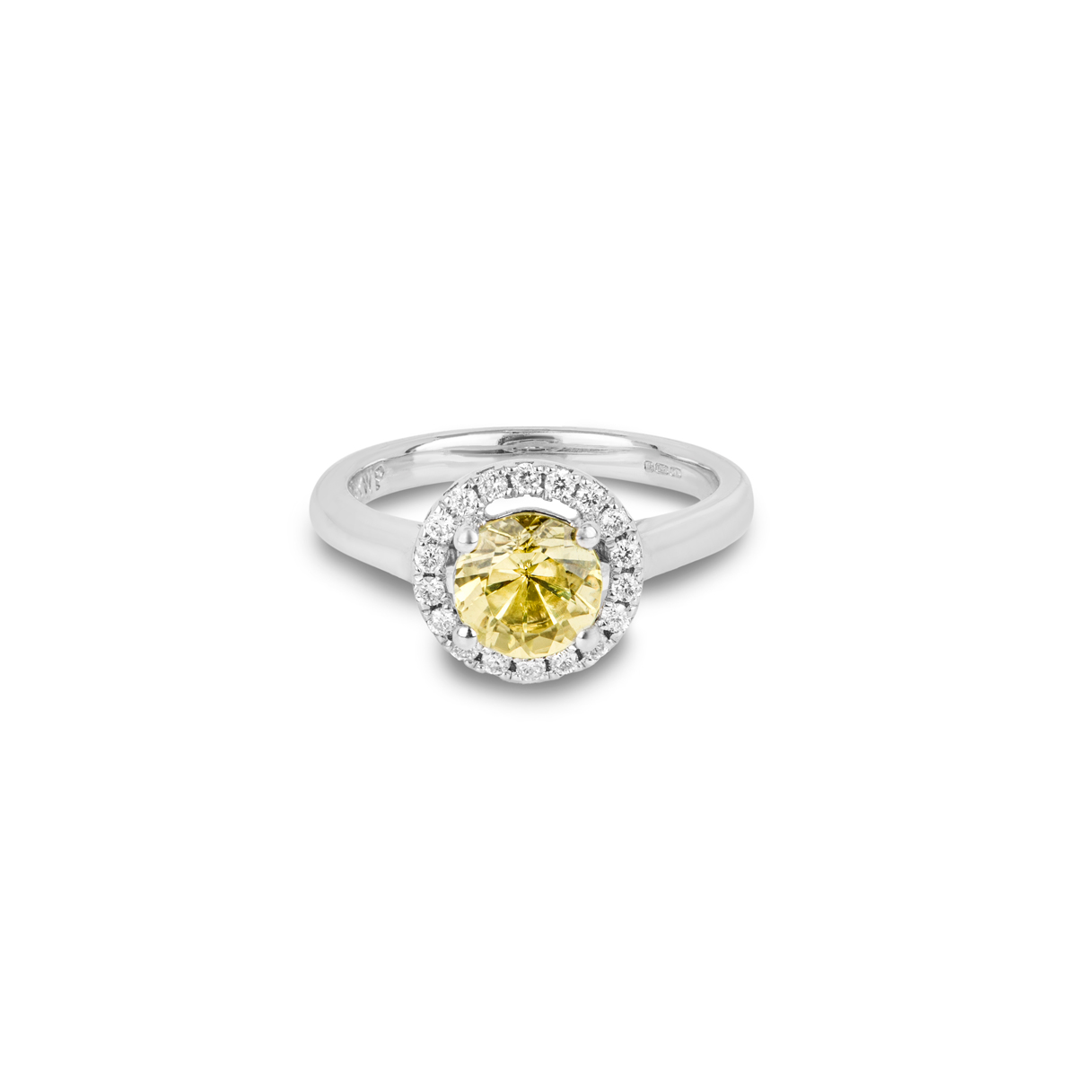 White Gold Yellow Chrysoberyl & Diamond Ring 1.00ct